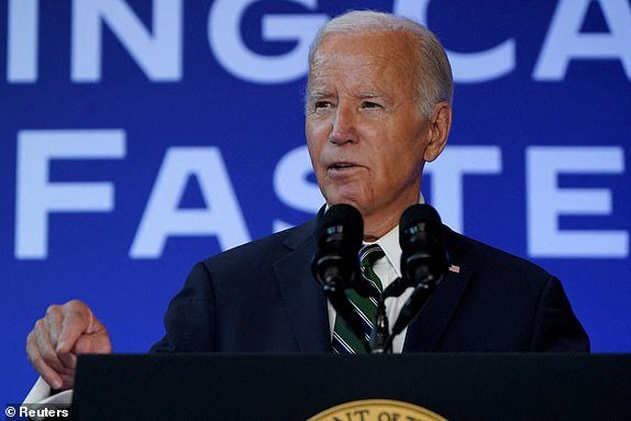 US President Joe Biden discusses the Biden administration "Cancer: Trip to the Moon" Initiative during an event at Tulane University in New Orleans, Louisiana, U.S., August 13, 2024. REUTERS/Elizabeth Frantz